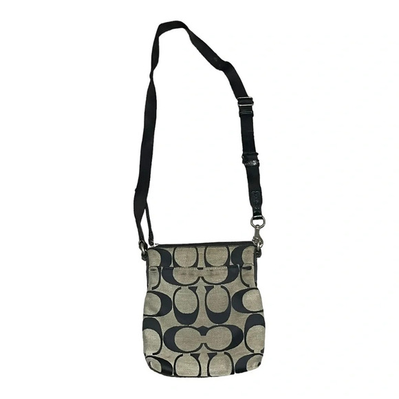 Coach Gray/Black Signature Canvas Crossbody Bag - Picture 2 of 11
